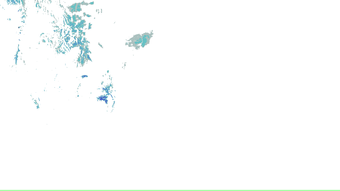 NOHRSC snow analysis for the lower 48; see the adjacent source legend and time qualification